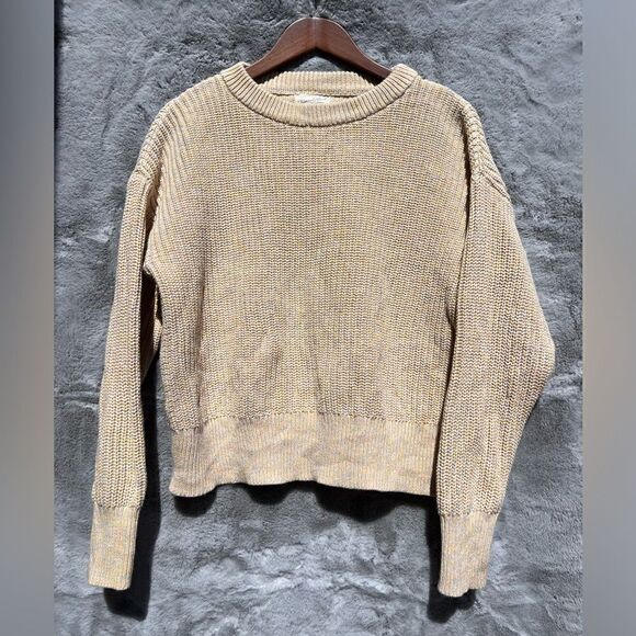 Universal Thread Yellow w/pastel multi colored threads crop sweater Size M - Picture 1 of 6